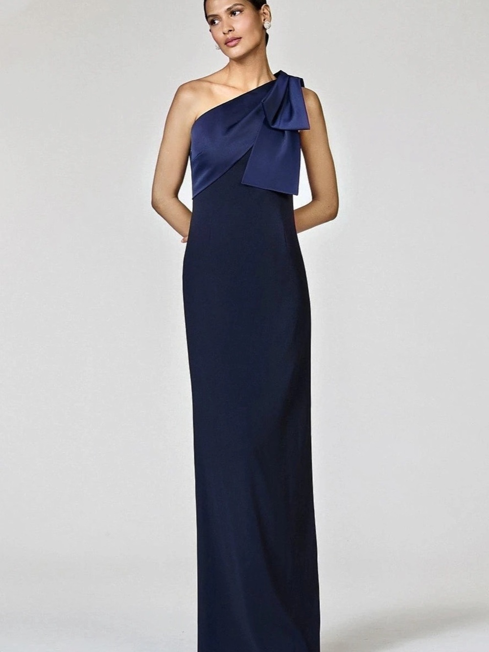Sachin & Babi Estrella Gown One-Shoulder Blue Maxi